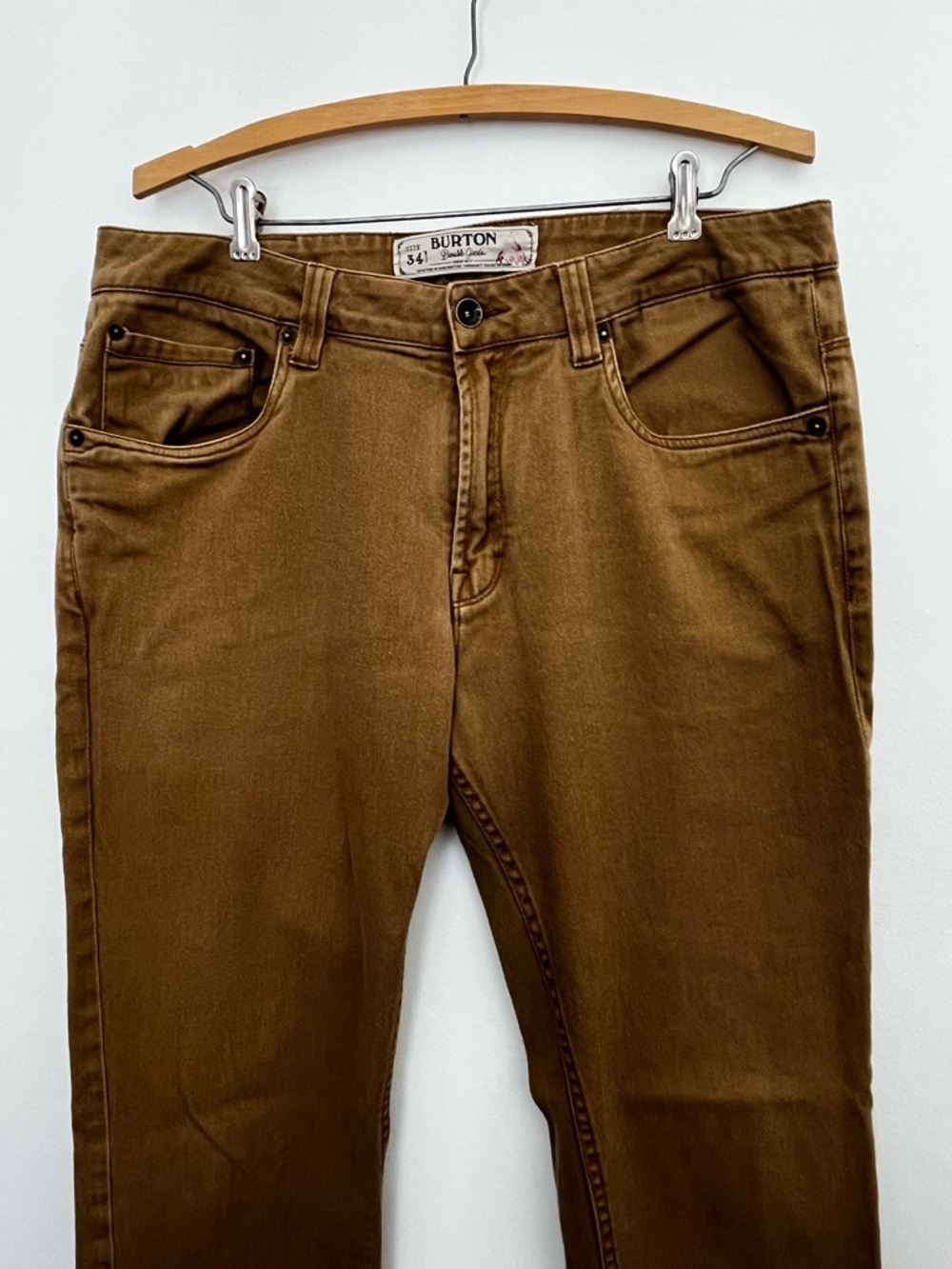 Burton Slim Straight Jeans Men’s 34 Brown Denim Pants Skate Workwear Casual - Picture 3 of 7